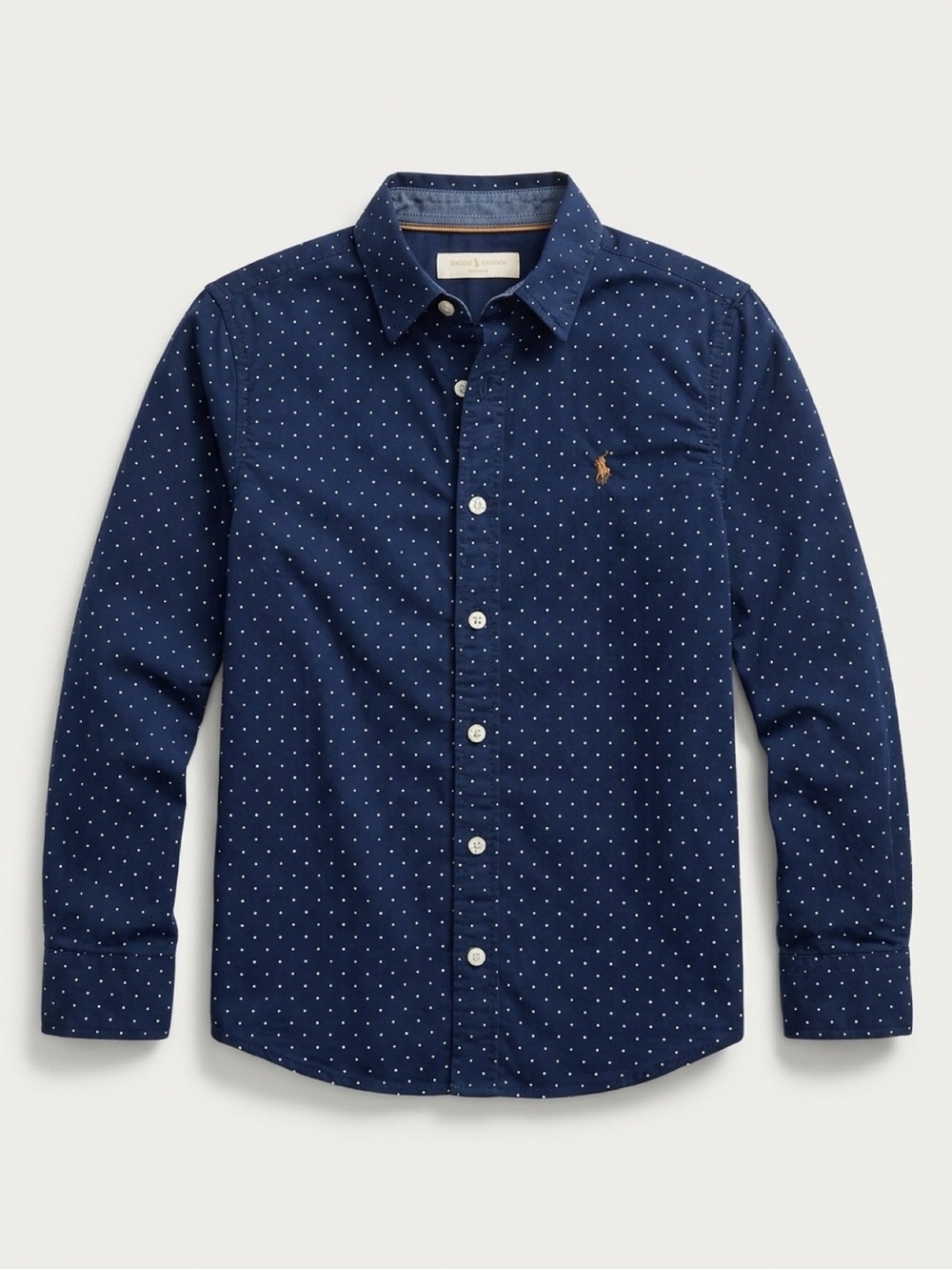 Boys' Navy Dot Oxford Button-Down Shirt